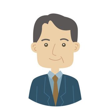 50代から70代ぐらいの男性のイラスト優しい雰囲気