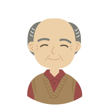80代から90代ぐらいの男性のイラストあたたかい雰囲気