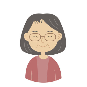 70代から80代ぐらいの女性のイラストエレガントな落ち着いた雰囲気