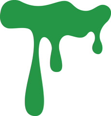 Dripping toxic goo. Green ooze drop shape