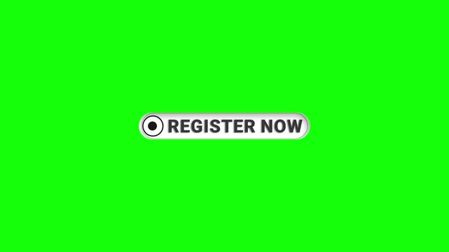 Animated Register Now Button for Website and Marketing green screen video