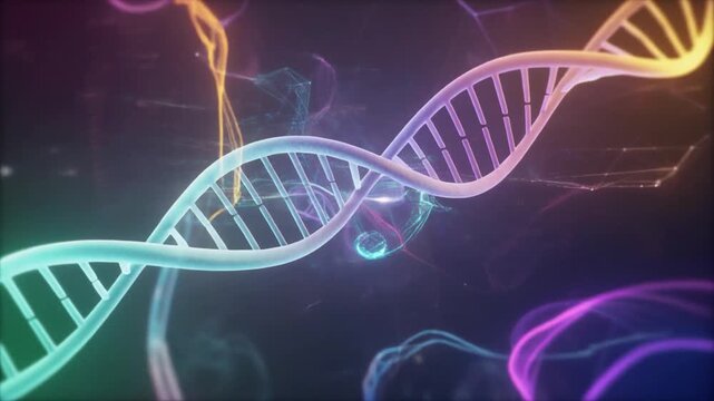 Cinematic DNA and Artificial Intelligence Fusion Animation for Biotech AI, Healthcare Innovation, and Future Medical Technology Concept Video