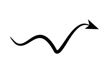 squiggly line arow vector design illustration