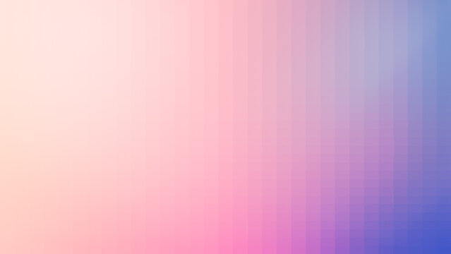 Bright and colorful pixelated background with light pink to purple and blue color gradient. Modern abstract background in 4k resolution with copy space.