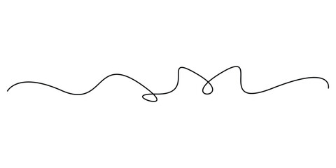 Obraz premium Continuous one-line drawing featuring a minimalist squiggle or wavy line vector illustration