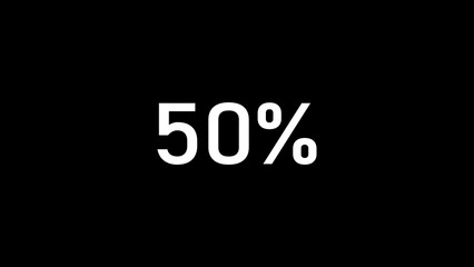 50% percentage number illustration. 50% Business countdown number on black background. and creating a stunning 4k illustration.