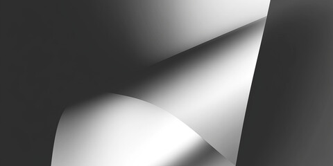 Abstract grayscale composition with layered shapes, curves, and varying tones