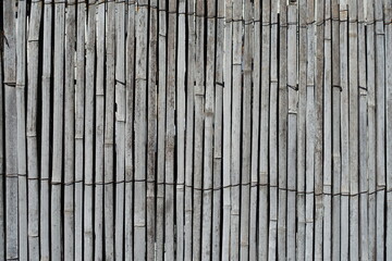 古い竹垣　竹の壁