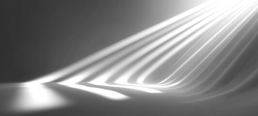 Abstract grayscale image with lines emanating from a central point, creating depth and shadow