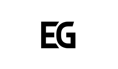 Fototapeta premium Abstract EG monogram letter logo vector minimal black design