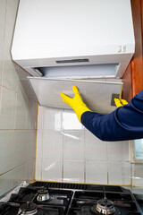 Kitchen range hood filter replacement and cleaning