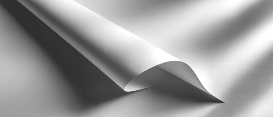 Curled dark gray paper with tears, creating shadows and highlights, abstract composition