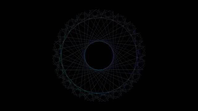 String Art Animation - Mathematical Thread Pattern Motion Background for Elegant Geometric Visual Content