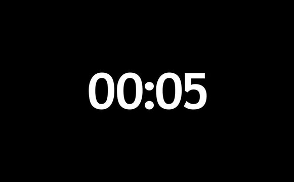 5 second Digital countdown 5 seconds. one minute countdown timer animation. Dynamic 5s Countdown Animation Engaging Timer Visuals for Events 4k video 