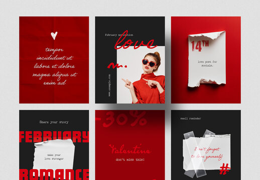 Modern Valentine Social Media Set