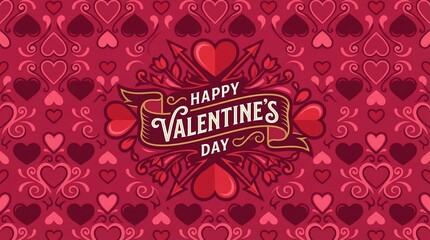 Luxury Red Valentine Background with Typography