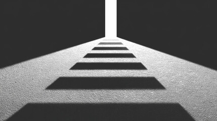 Perspective shot down a lit pathway with shadows, vanishing point