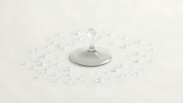 globules. Mercury droplet scattered into silvery beads on a smooth, reflective surface. STEM education sheets, lab safety posters, designed for biotech research communications, used by architects.