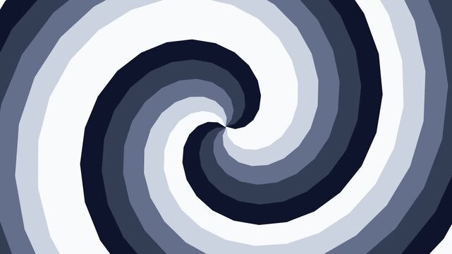 Hypnotic Abstract Swirling Low poly Spiral Pattern in Blue and White Tones