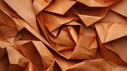 A textured background of crumpled brown paper.