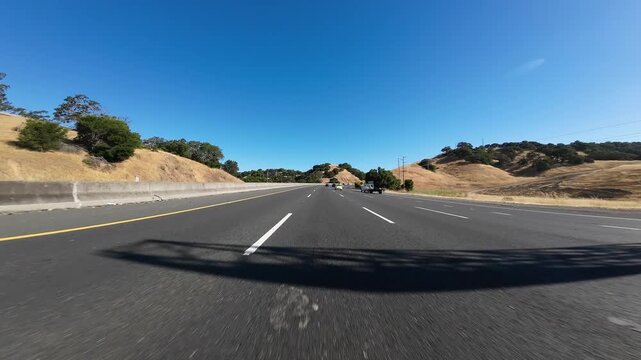 San Francisco Bay Area San Rafael Freeway 101 North 06 Front View Driving Plates of Marin County California USA Ultra Wide