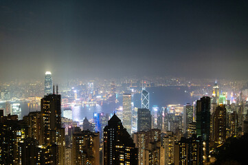Obraz premium 香港 ビクトリアピークからの夜景