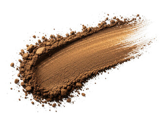 Brown eyeshadow smudge isolated on transparent background for makeup design