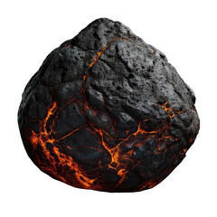 Dark textured rock with visible fiery lava veins