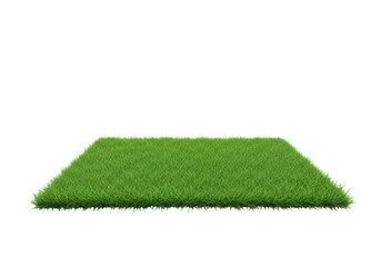 A vibrant green rectangular patch of grass isolated on transparent background for design