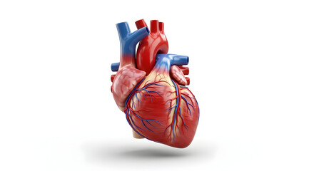 A detailed 3d rendering of a human heart showcasing its complex internal structure