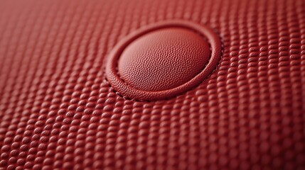 Red leather texture with a circular hole.
