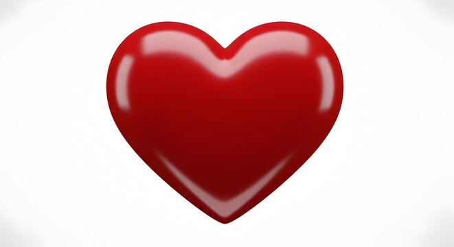 A vibrant red heart symbolizing love and affection in a simple yet striking design