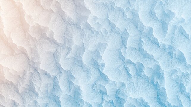 A textured background of light blue and white waves.