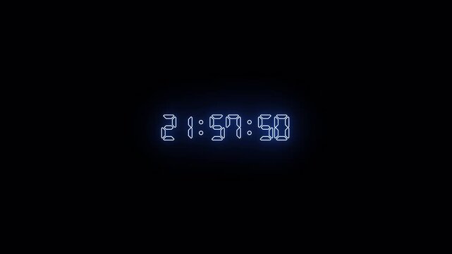 One day countdown timer animation in one minute with transparent background, 24 hours countdown timer in 60 seconds, Countdown timer in 4k.