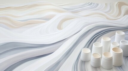 Abstract Art: A Wave of White and Blue