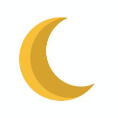 Golden Crescent Moon Icon