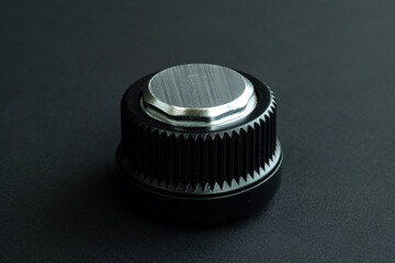 Metal Knob on Dark Background