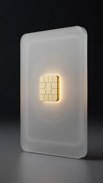 Glowing sim card concept with futuristic design elements