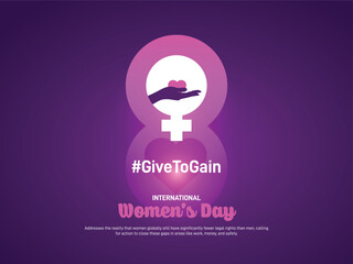 international women's day 2026. international women's day Creative banner, poster, postcard, social media post, template, background, web banner, cover, greetings card design etc.  givetogain © MstMouluda