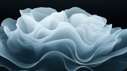 Obraz premium A digital illustration of a flowing, abstract shape resembling a flower or cloud.
