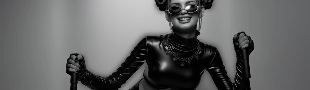 dark surreal portrait of alternative beauty, surreal gothic portrait in black and white,wildly styled gothic woman in fantasy world