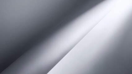 Close-up of a white cylindrical surface diagonally across a gradient grey background. Concept Close-up product shot, White cylindrical object, Diagonal composition, Gradient grey background