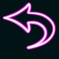 Pink Neon Arrow pointing left on a dark background
