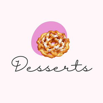 Desserts logo for funnel cake food logo