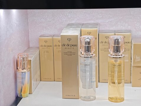 Paris,France-Oct.3rd 2025: Cl&eacute; de Peau Beaut&eacute; skincare products in store