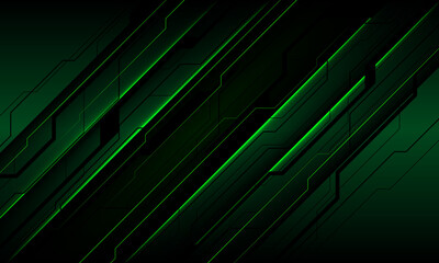 Abstract technology technology futuristic black cyber line green circuit on metallic design modern background vector