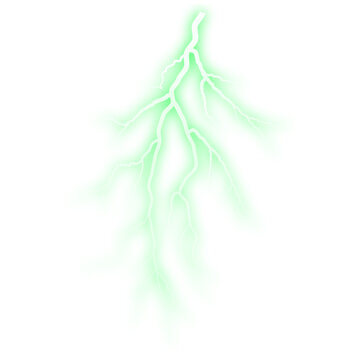 Green lightning burst PNG isolated on transparent background with vivid electric explosion and storm flare effects
