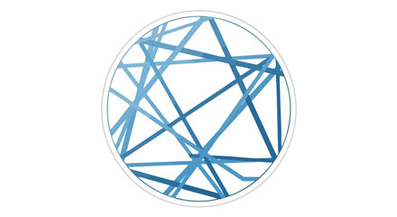 Modern abstract design with intertwined blue lines in a circle, conceptually illustrating Valentine's Day Modern Romance and Self-Care through interconnected patterns