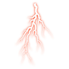 Red electric spark PNG with bright lightning flash, glowing streaks and transparent cutout for atmospheric storm effects
