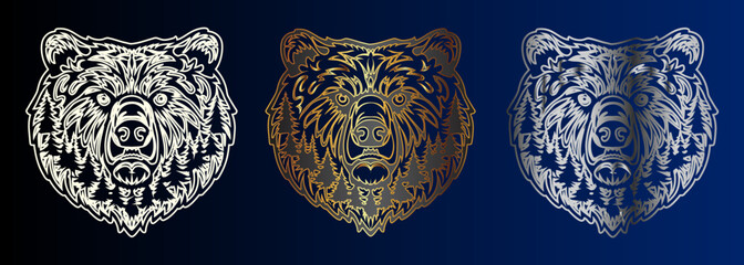 Bear Head Design Elements